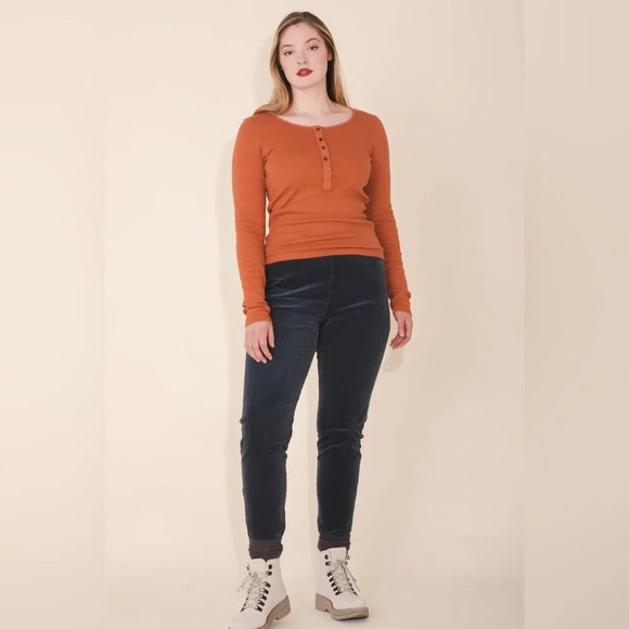 Prairie Underground Slate Gray Blue Treat Me Right Corduroy Legging Pant Medium - Picture 11 of 11